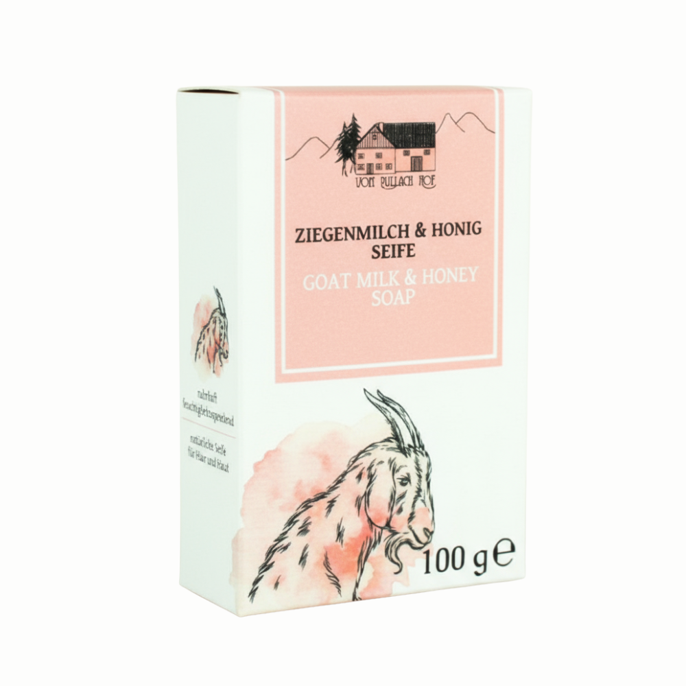 Geitenmelk & Honingzeep 100g – Natuurlijke Zeep voor Huid & Haar – Voedend & Hydraterend – Pullach Hof