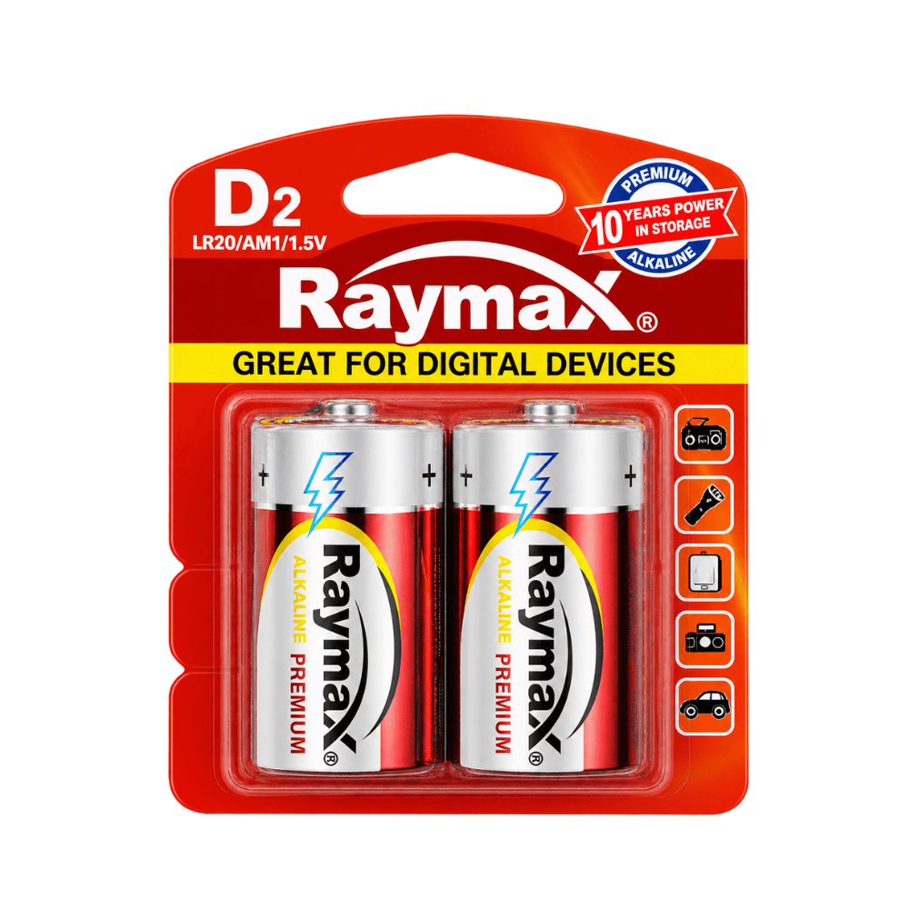 Raymax D Batterijen LR20 Alkaline 2-pack – 16800mAh | Radio, Zaklamp & RC-speelgoed