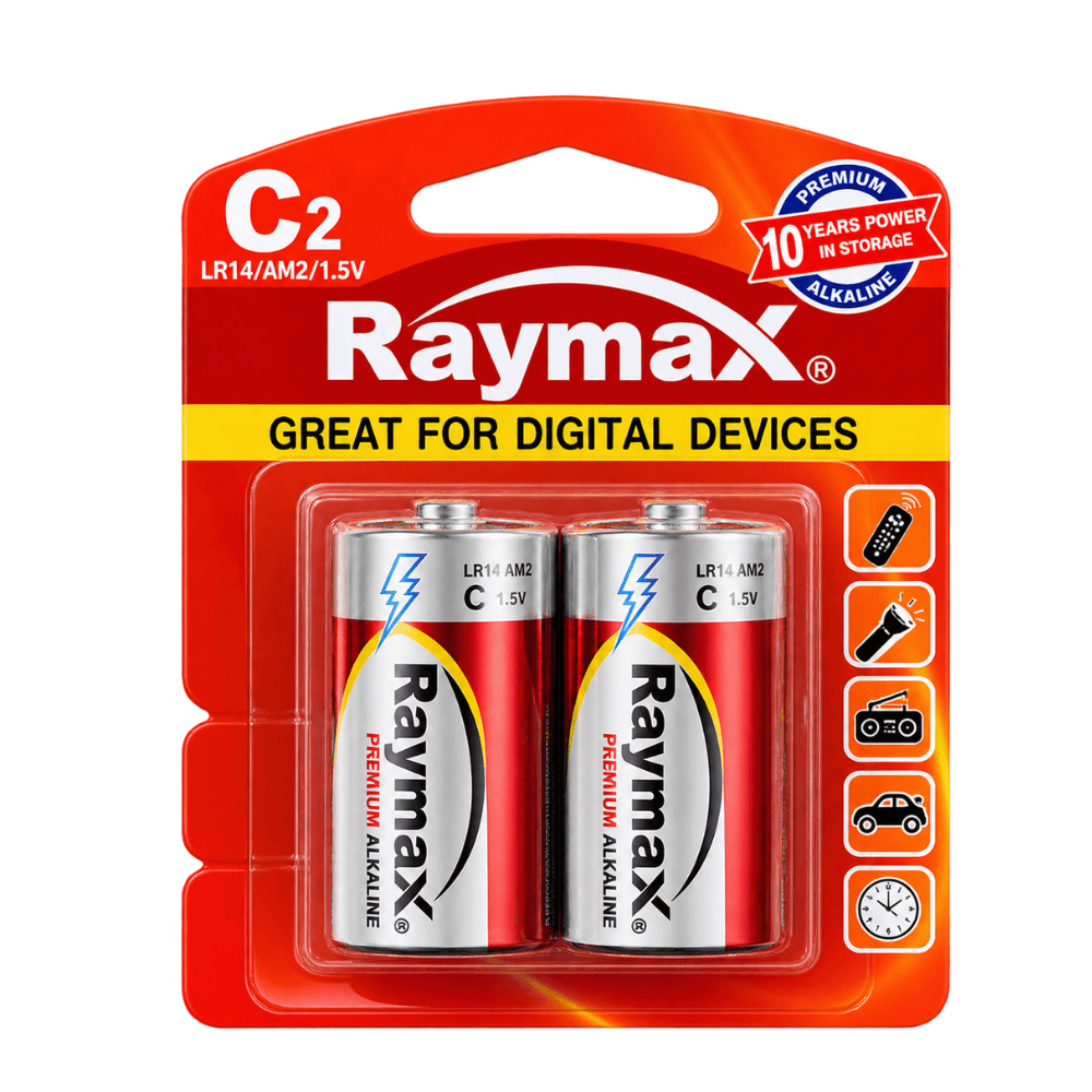 Raymax C Batterijen LR14 Alkaline 2-pack – 1,5V | Zaklamp, Radio & Speelgoed