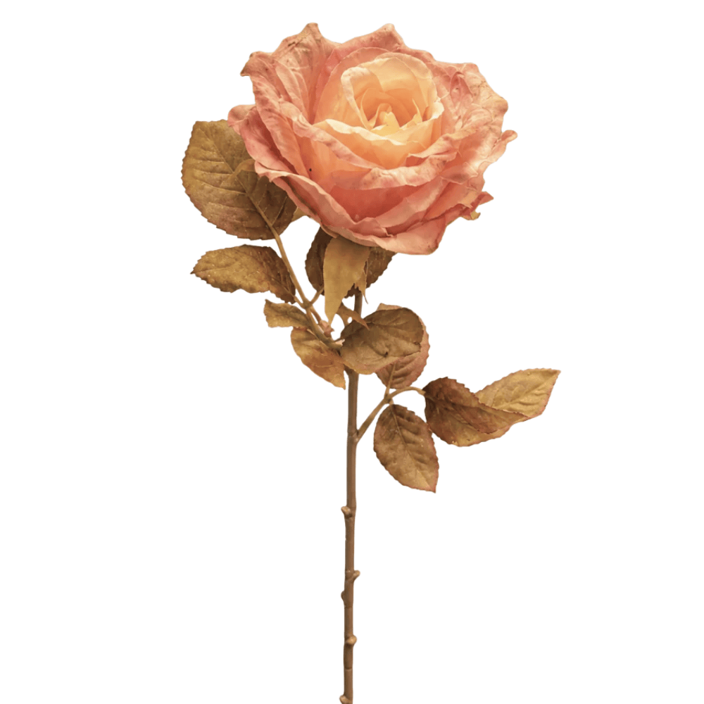 Kunstroos | 64 cm | Roze | Droogbloemenlook