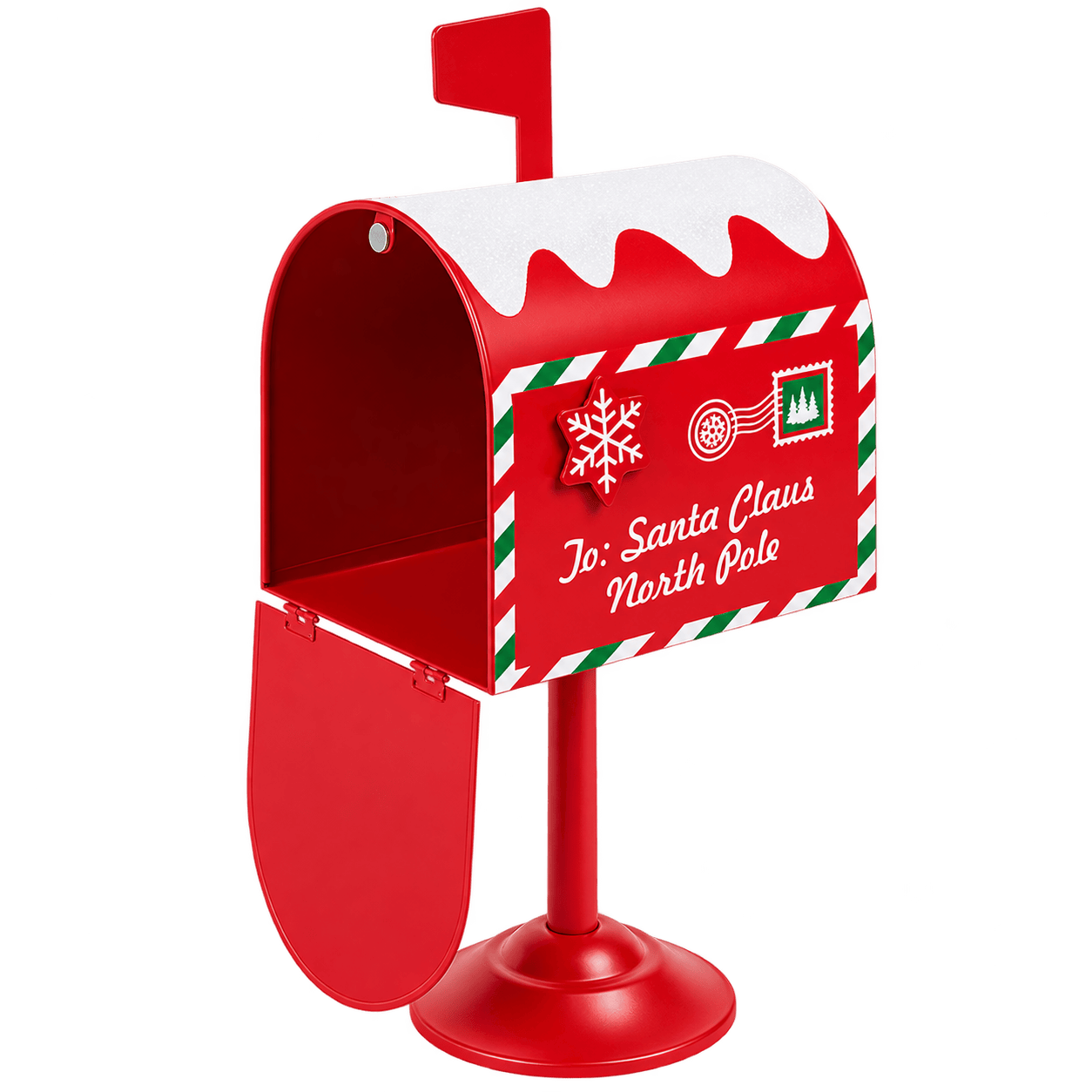 Metalen Kerstbrievenbus met Kerstmanmotief – 32 cm