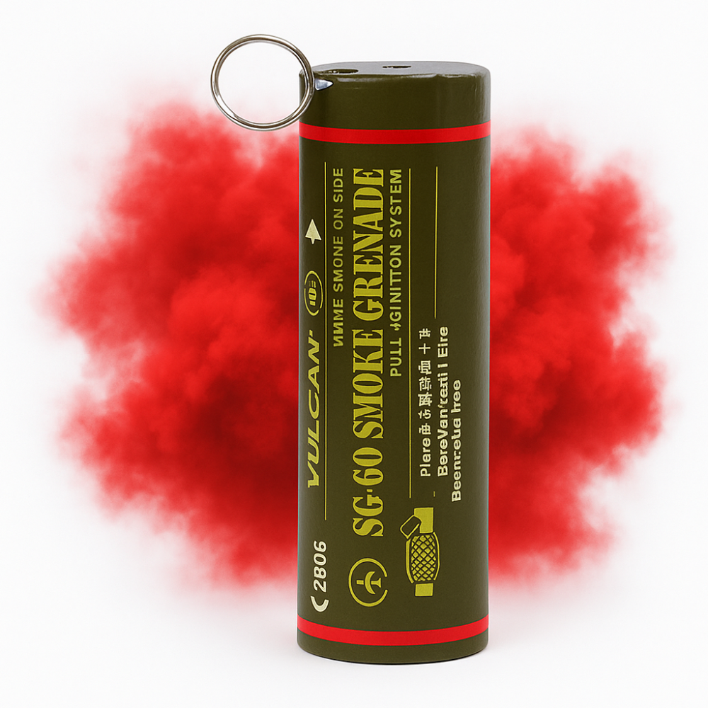 Rookfakkel Rood - Noodsignaal - SG-60 - Rood - Vulcan - Rode rook - 60-90 seconden