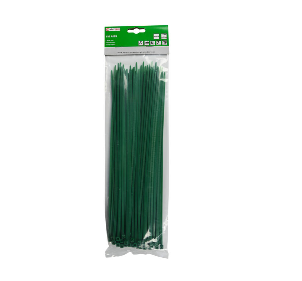 Tie Ribs 3.6 X 300mm Groen (100 stuks)