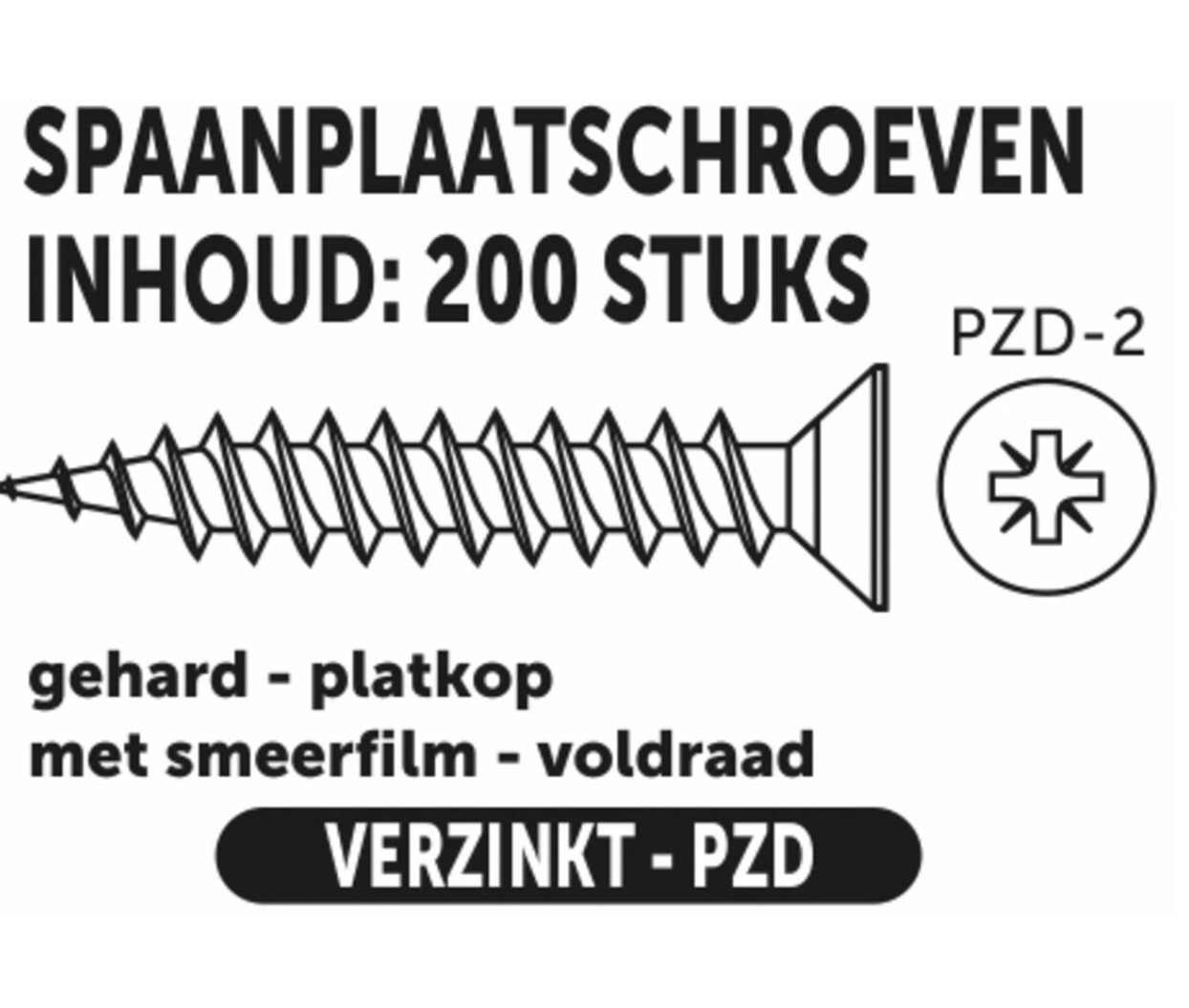 Spaanplaatschroef 5,0 X 80 MM