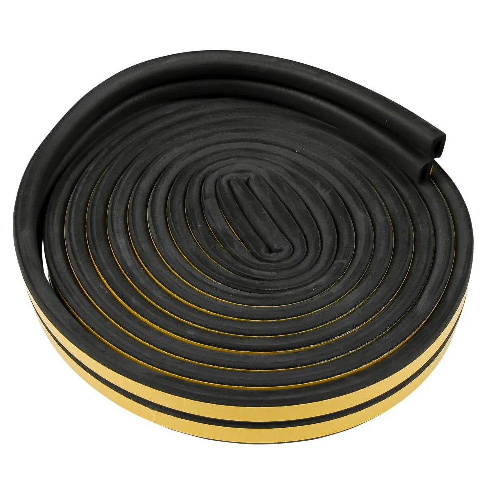 Tochtstrip Profiel D - 3 m, EPDM, Zwart, 2 stuks