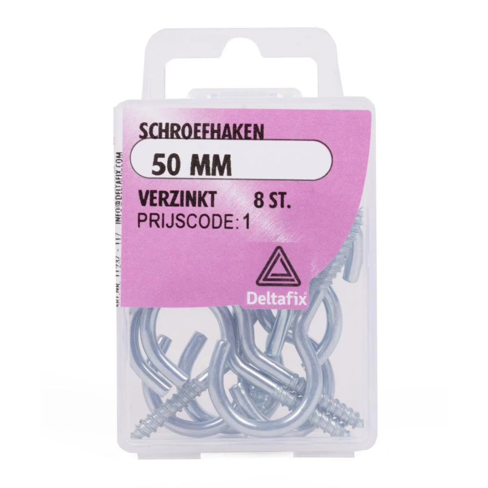 Deltafix Schroefhaak - Verzinkt - 50 mm - 8 stuks