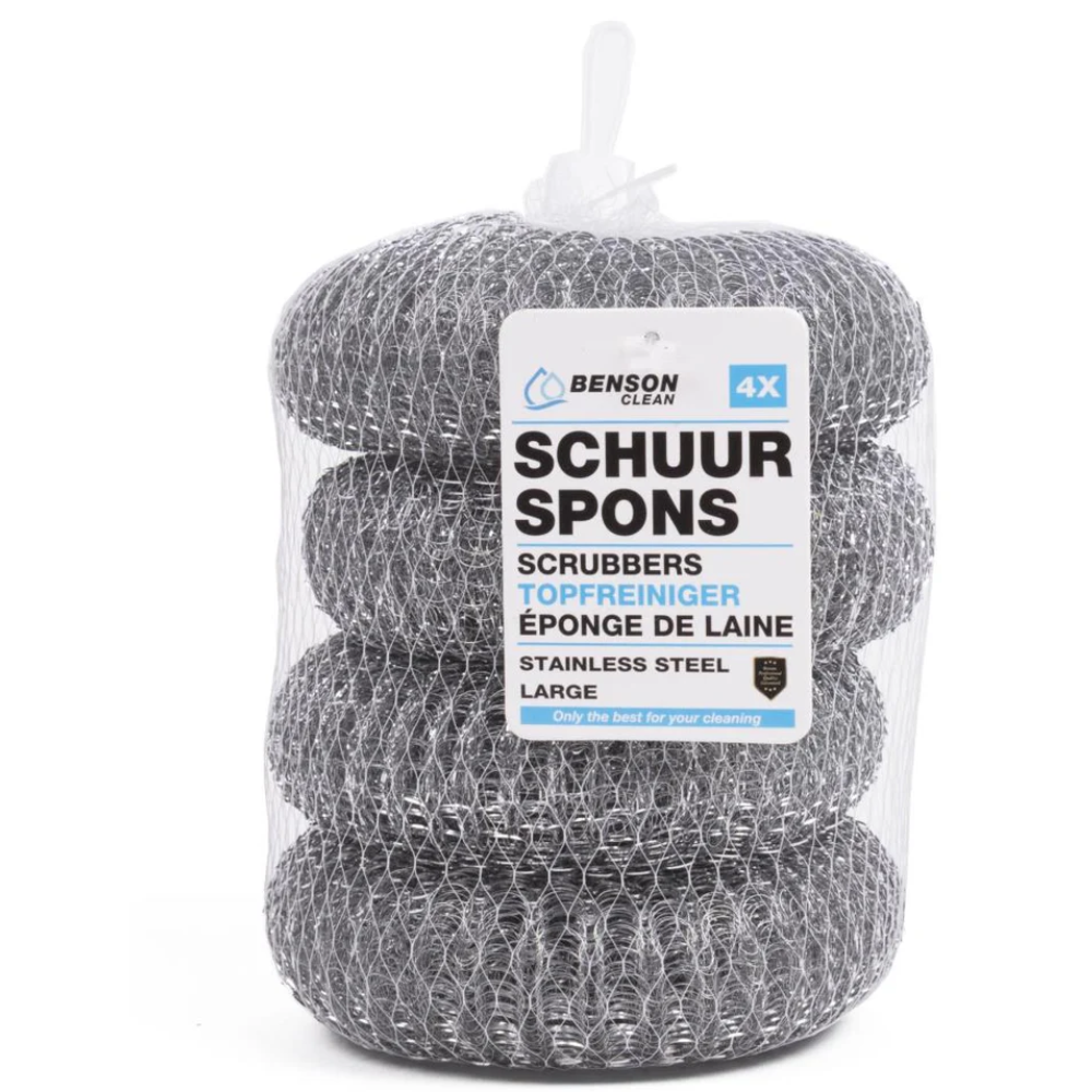 Schuurspons 4 dlg RVS groot