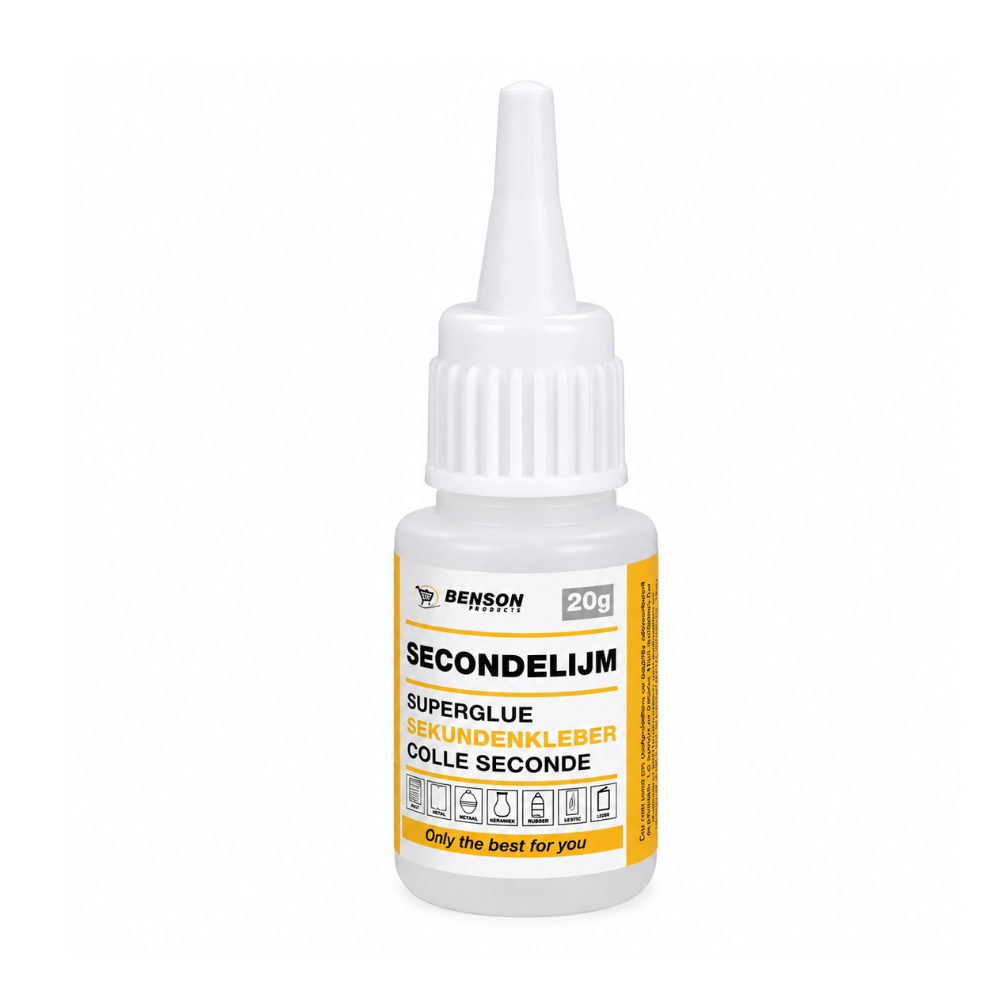 Benson Secondelijm 20 gram – Cyanoacrylaat Instant Lijm – Hout, Metaal & Meer