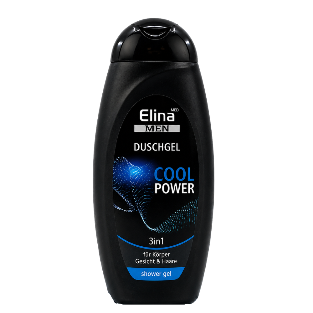 Elina For Men 3-in-1 Cool Power Douchegel 300 ml – Shampoo, Douchegel & Gezichtsreiniger