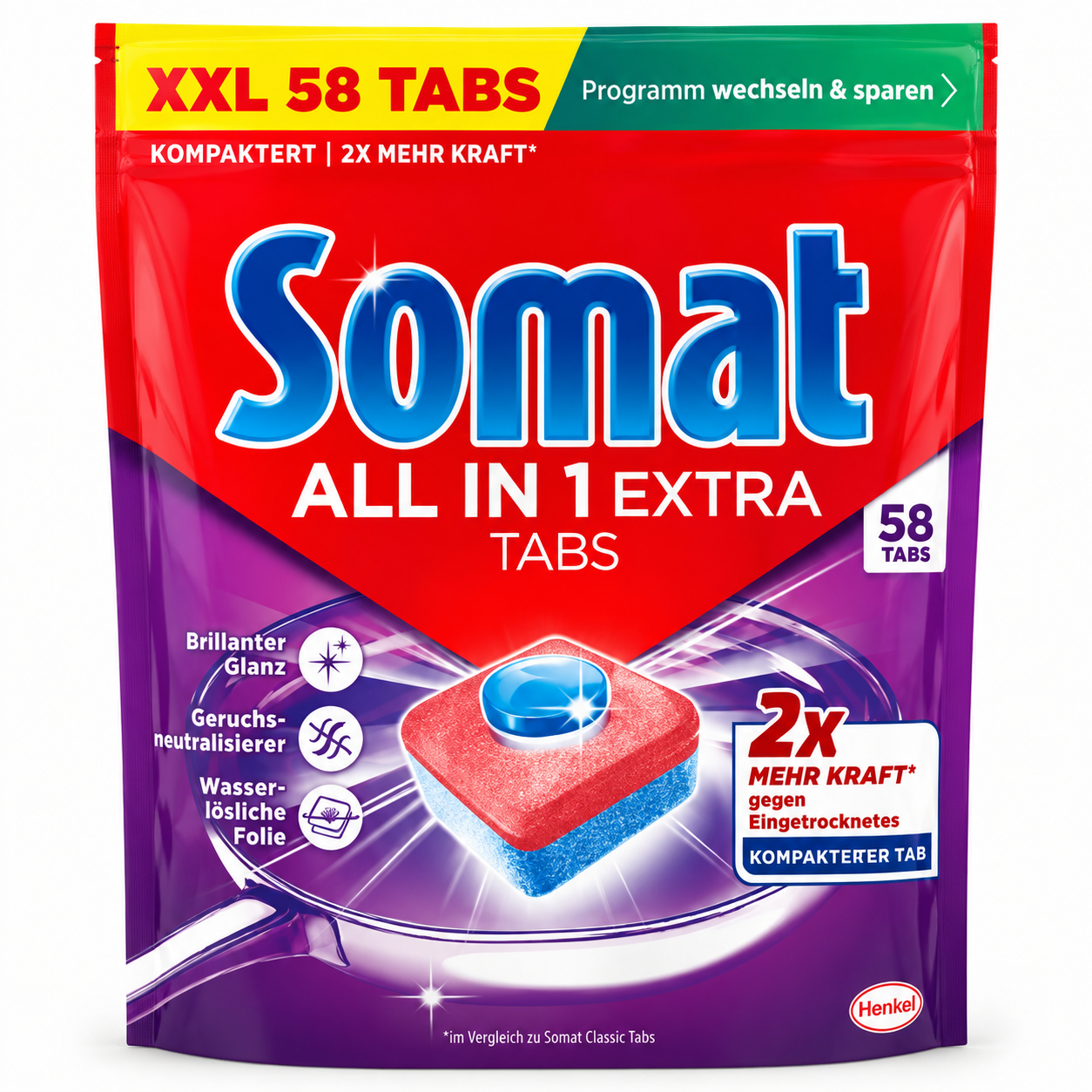 Somat All-in-1 Vaatwastabletten XXL – 58 Stuks