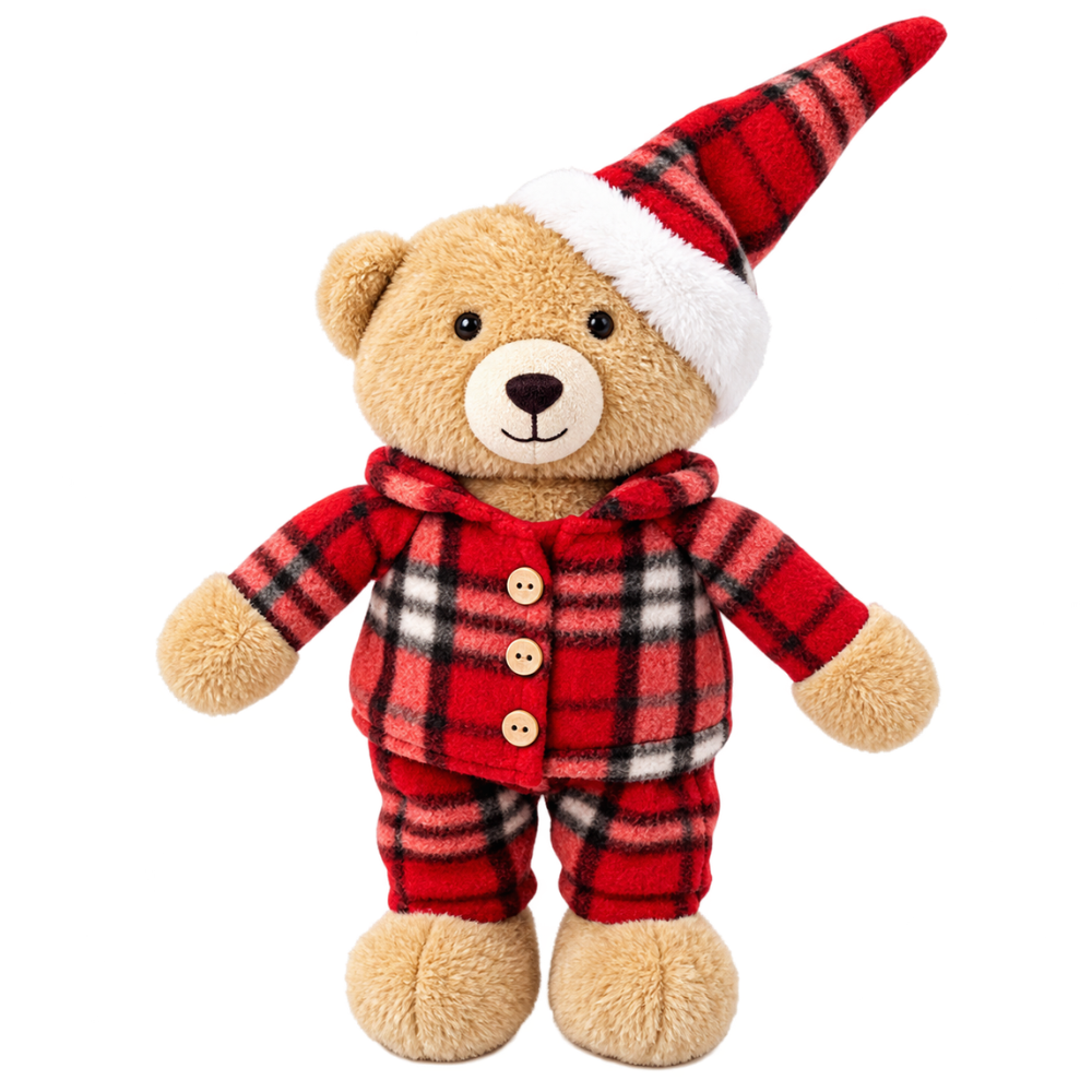 Kerstdecoratie Teddybeer Staand 30 cm – Kerstfiguur voor Kast, Tafel & Vensterbank