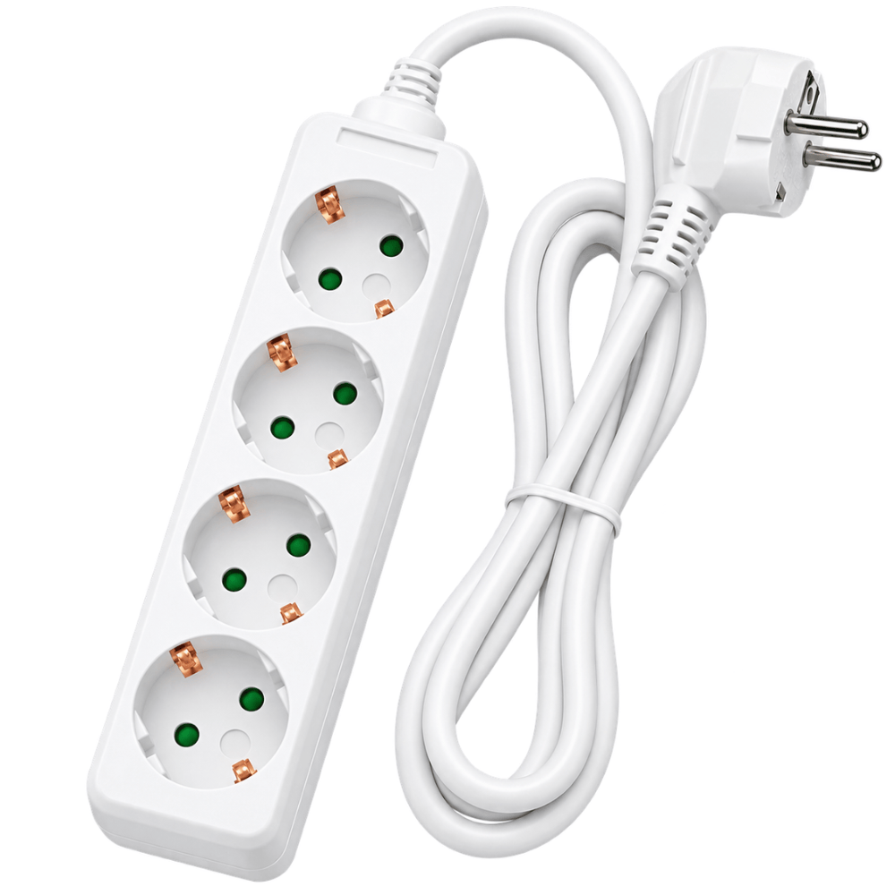 Benson Stekkerdoos 4-voudig met Schakelaar – 1,5m Kabel | Randaarde & Kinderbeveiliging