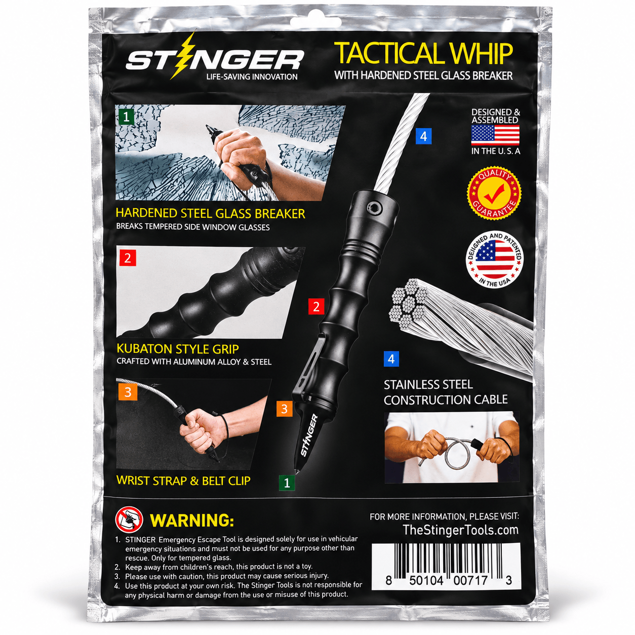 Stinger | Tactische zweep Kubotan | Zwart