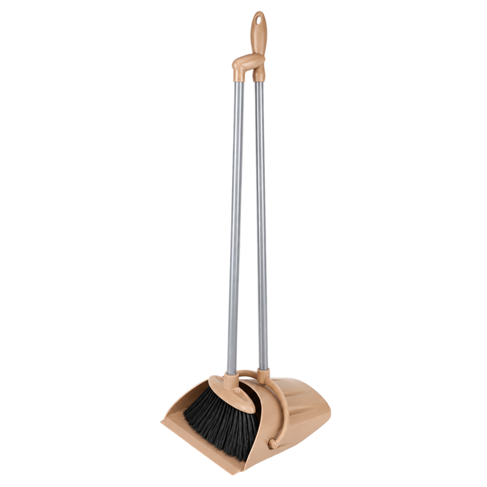 Stoffer en Blik met Lange Steel – 91 cm | Kunststof | Beige | Zachte Haren