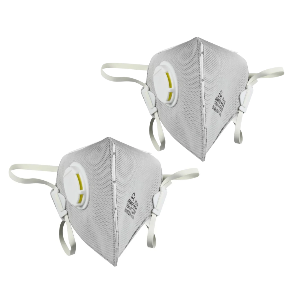 2 Stuks Stofmasker met Ventiel FFP1 NR – 3-Laags | EN 149 | Contour Fit | Verstelbaar