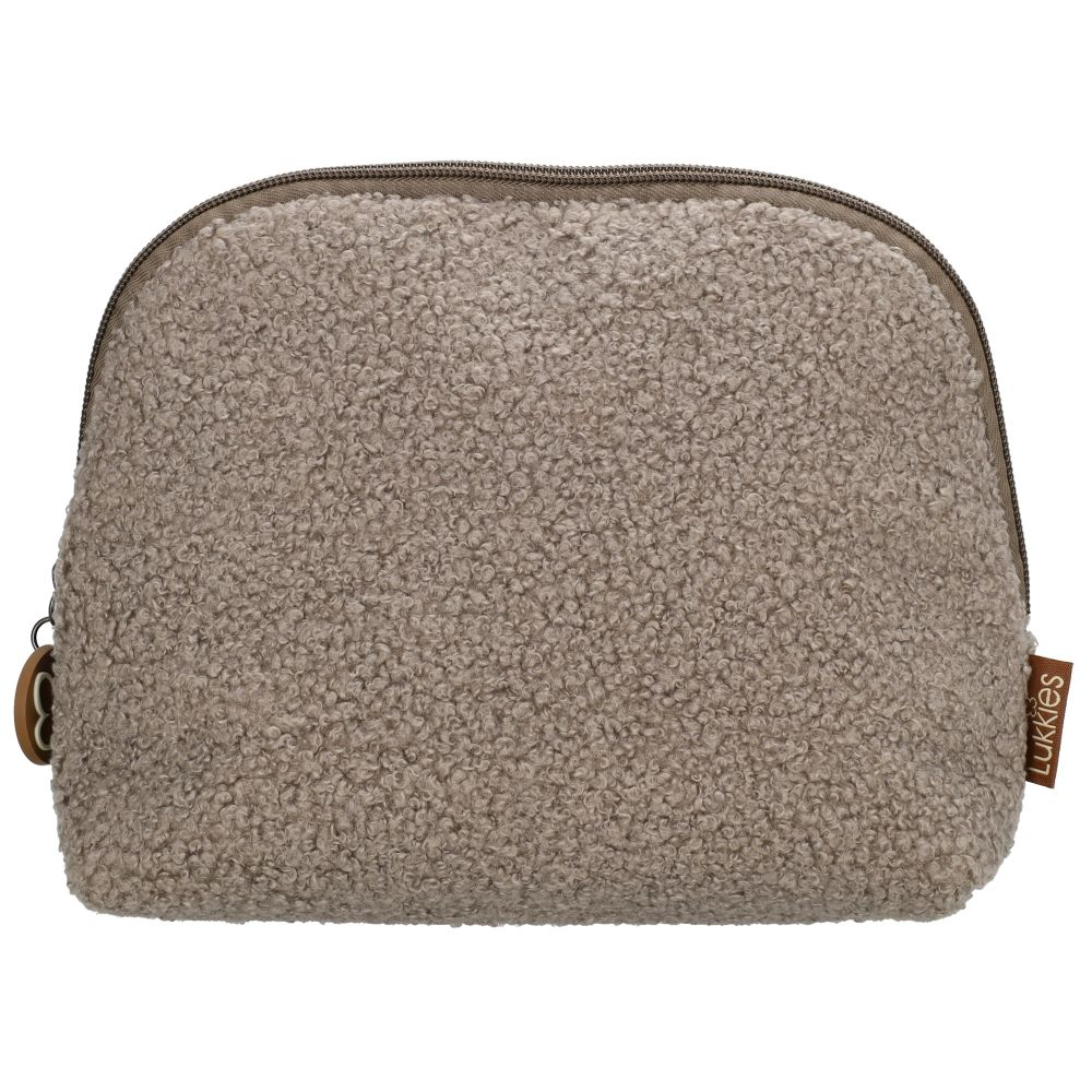 Lukkies Toilettas Taupe – 26 x 17 cm | Gevoerd | Make-up Etui & Reistas
