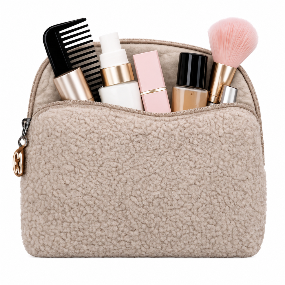 Lukkies Toilettas Beige – 26 x 17 cm | Gevoerd | Make-up Etui & Reistas