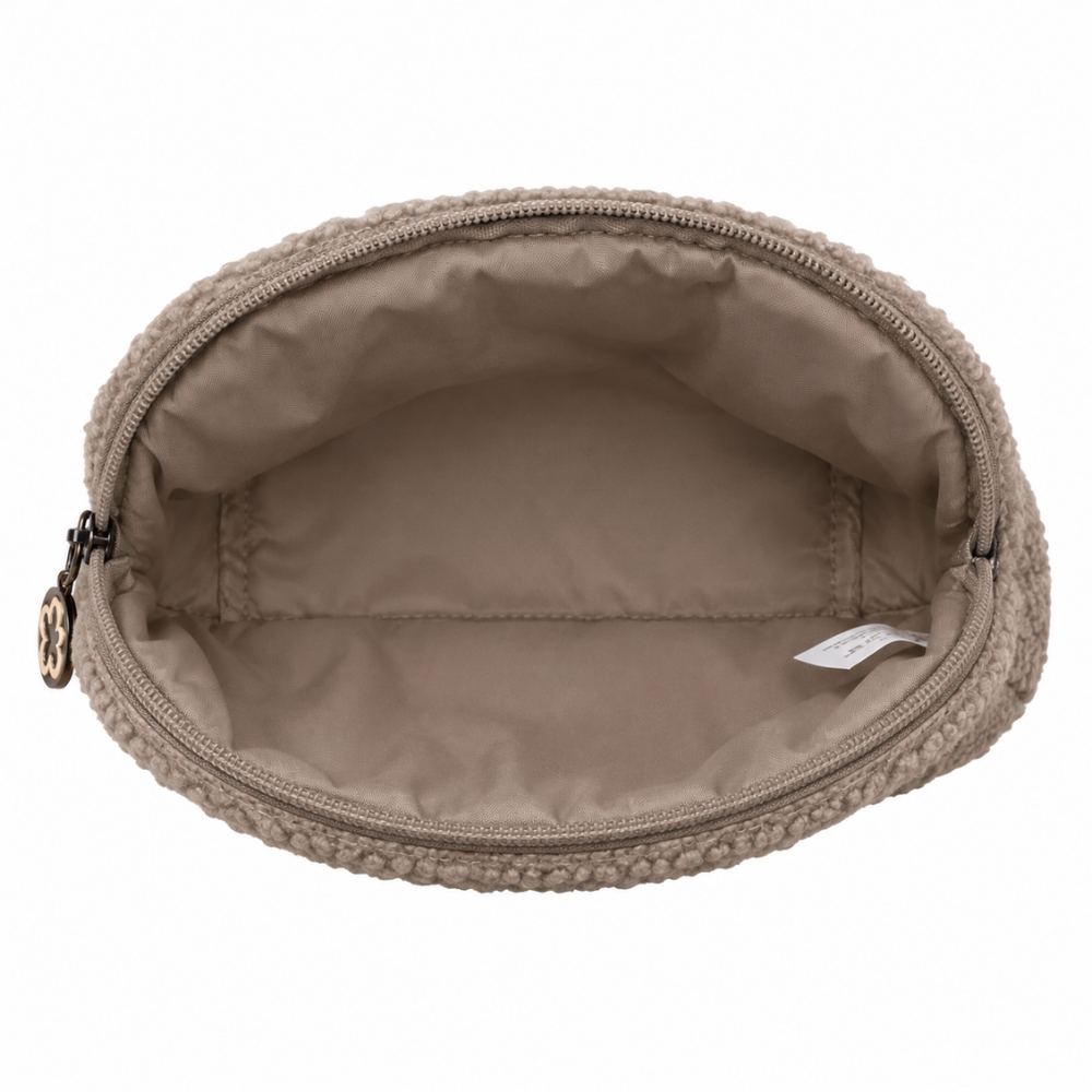 Lukkies Toilettas Taupe – 26 x 17 cm | Gevoerd | Make-up Etui & Reistas
