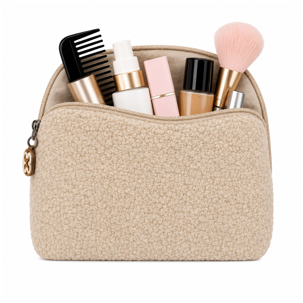 Lukkies Toilettas Beige – 26 x 17 cm | Gevoerd | Make-up Etui & Reistas