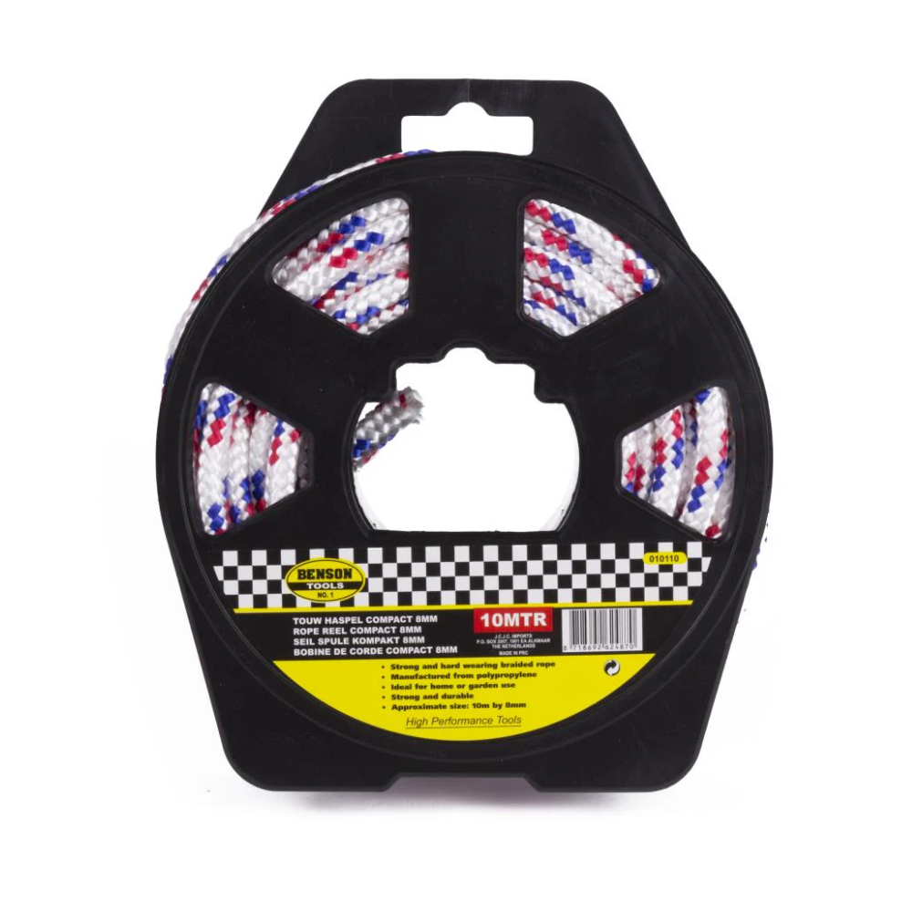 Touw haspel compact 8 mm x 10 Meter