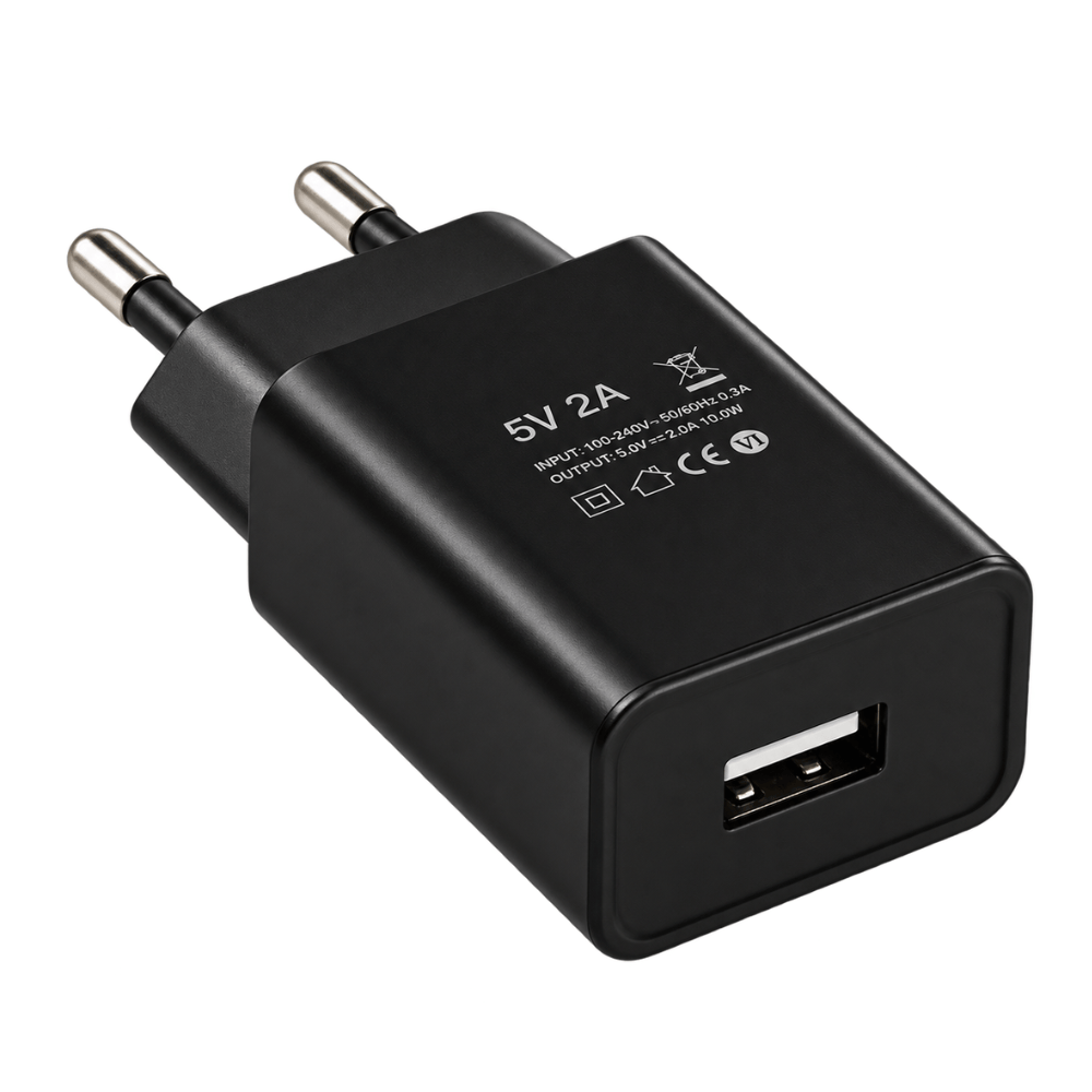 USB Oplader 5V / 2A – Compact Adapter | Smartphone, Tablet & GPS | 100–240V | Zwart