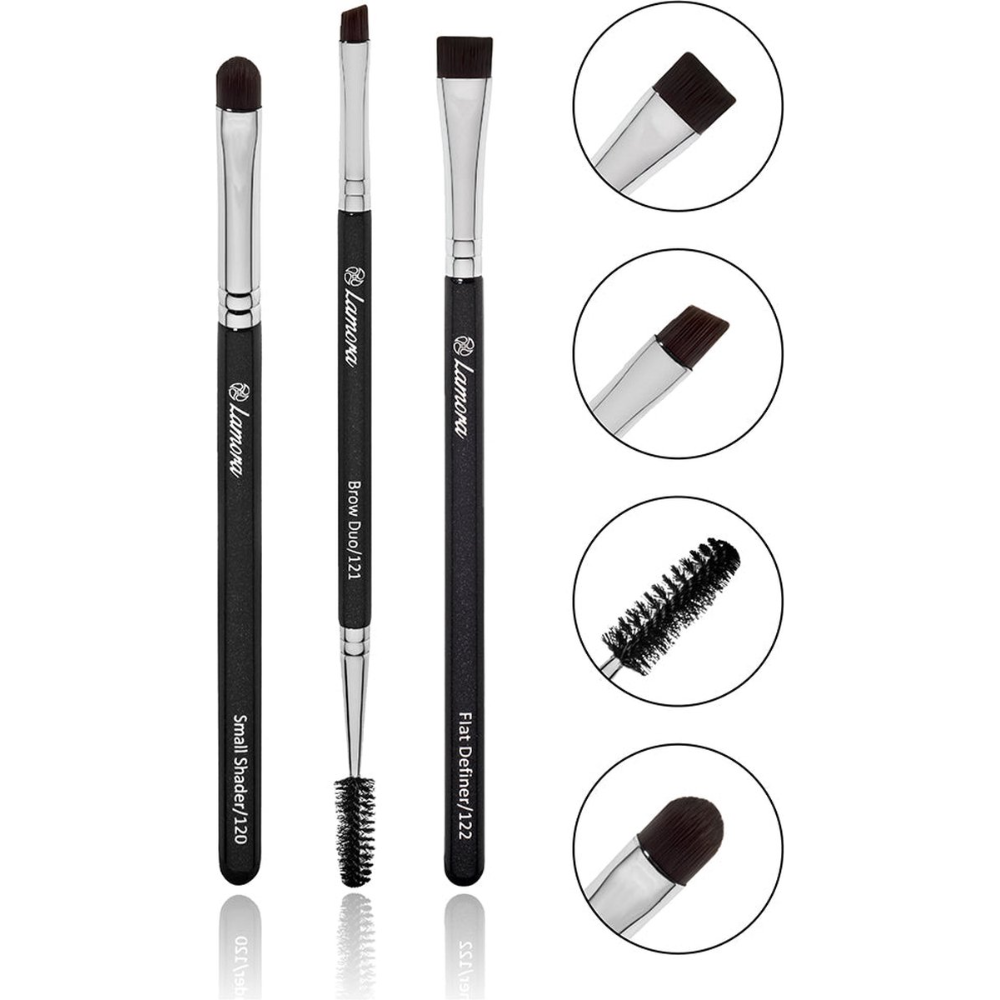 Lamora Wenkbrauw Kwasten Set – 3-Delig | Vegan & Cruelty Free