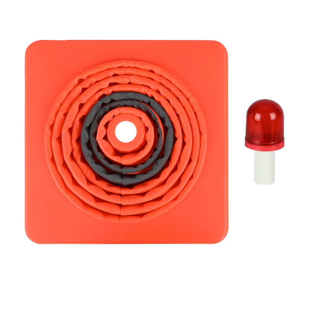 Veiligheidspion 50 cm met LED & Reflecterende Strepen – CE-gekeurd | Inclusief Opbergtas