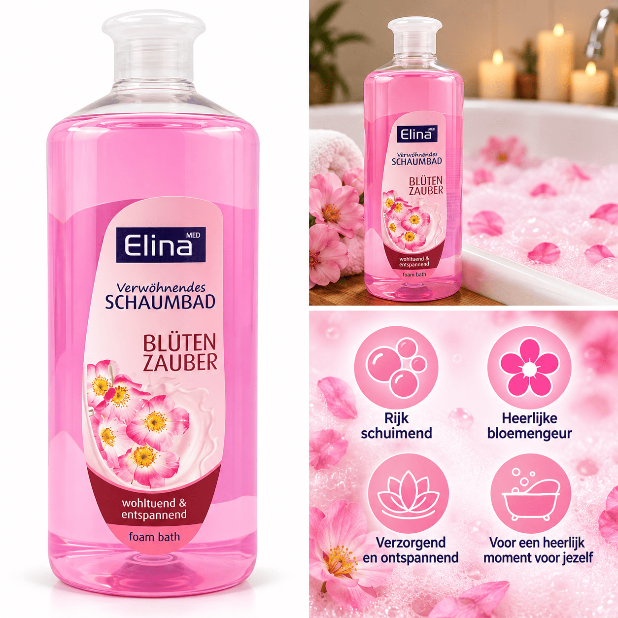 Elina Blossom Magic Badschuim – 1000 ml