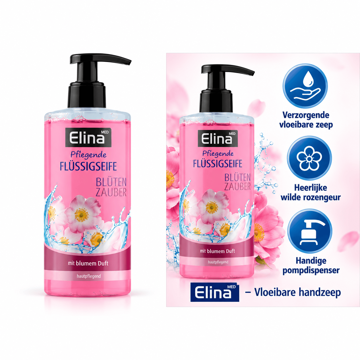 Elina Blossom Magic Vloeibare Zeep – 300 ml met Pomp