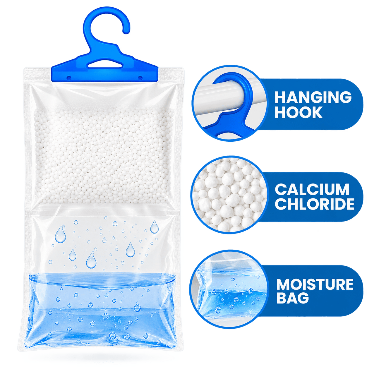 Vochtvanger  210 g – Voor Auto, Kast en Caravan