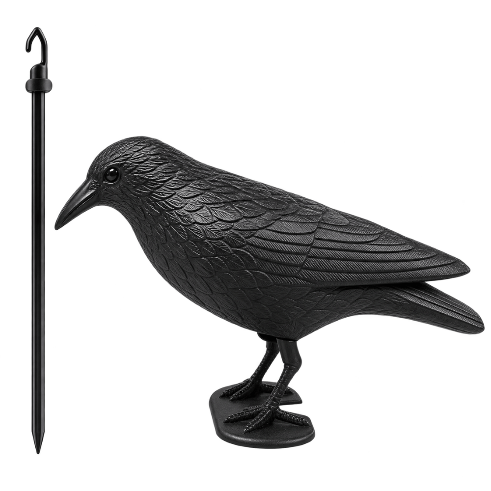 Vogelverschrikker Kraai 35 cm – Vogels Weren uit Tuin, Balkon & Dak | Milieuvriendelijk
