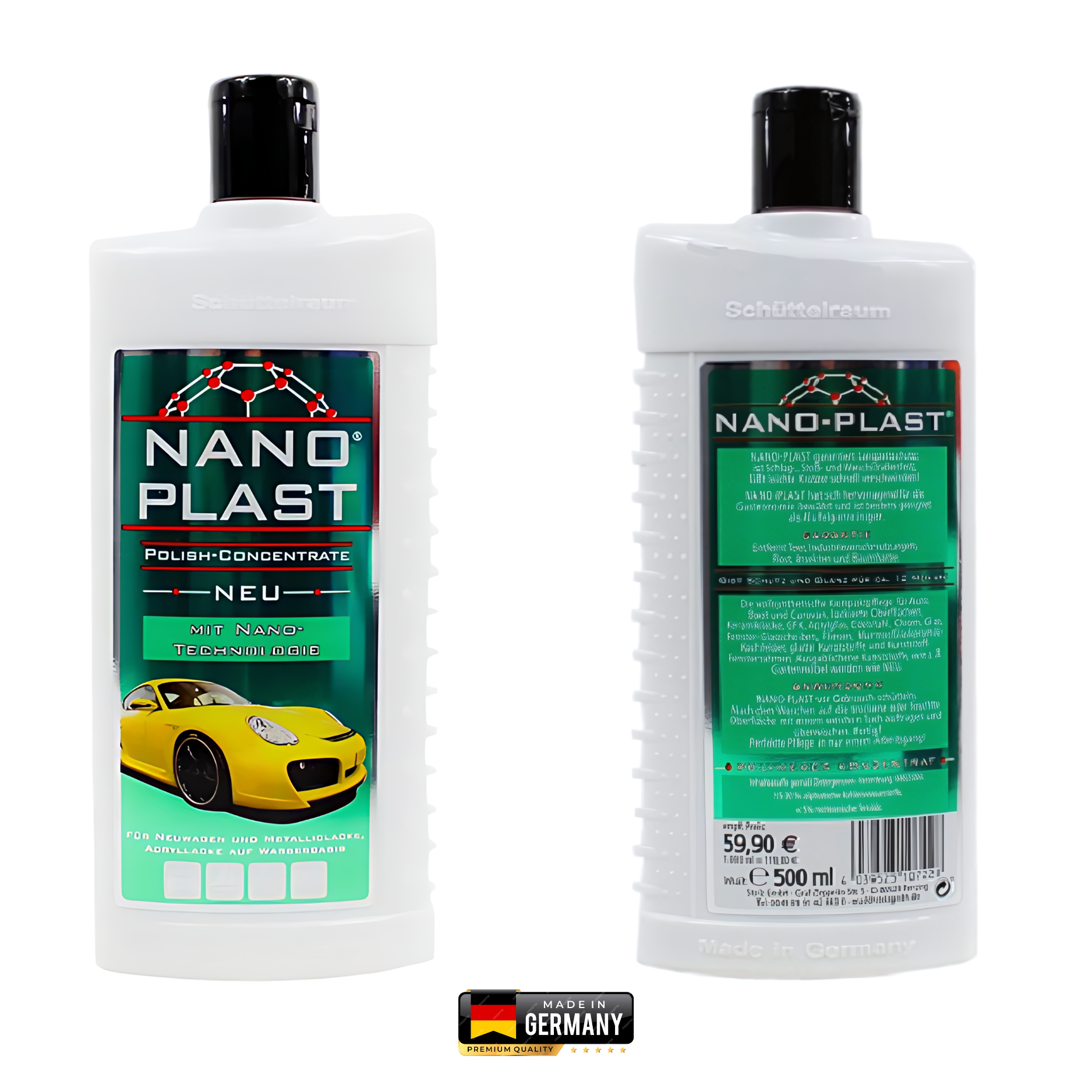 Nano Plast Car polish | Autopolish | Polijstmiddel | Polijstpasta | 500ml | Krasvrije autolak met diepe glans | auto | boot | brommer