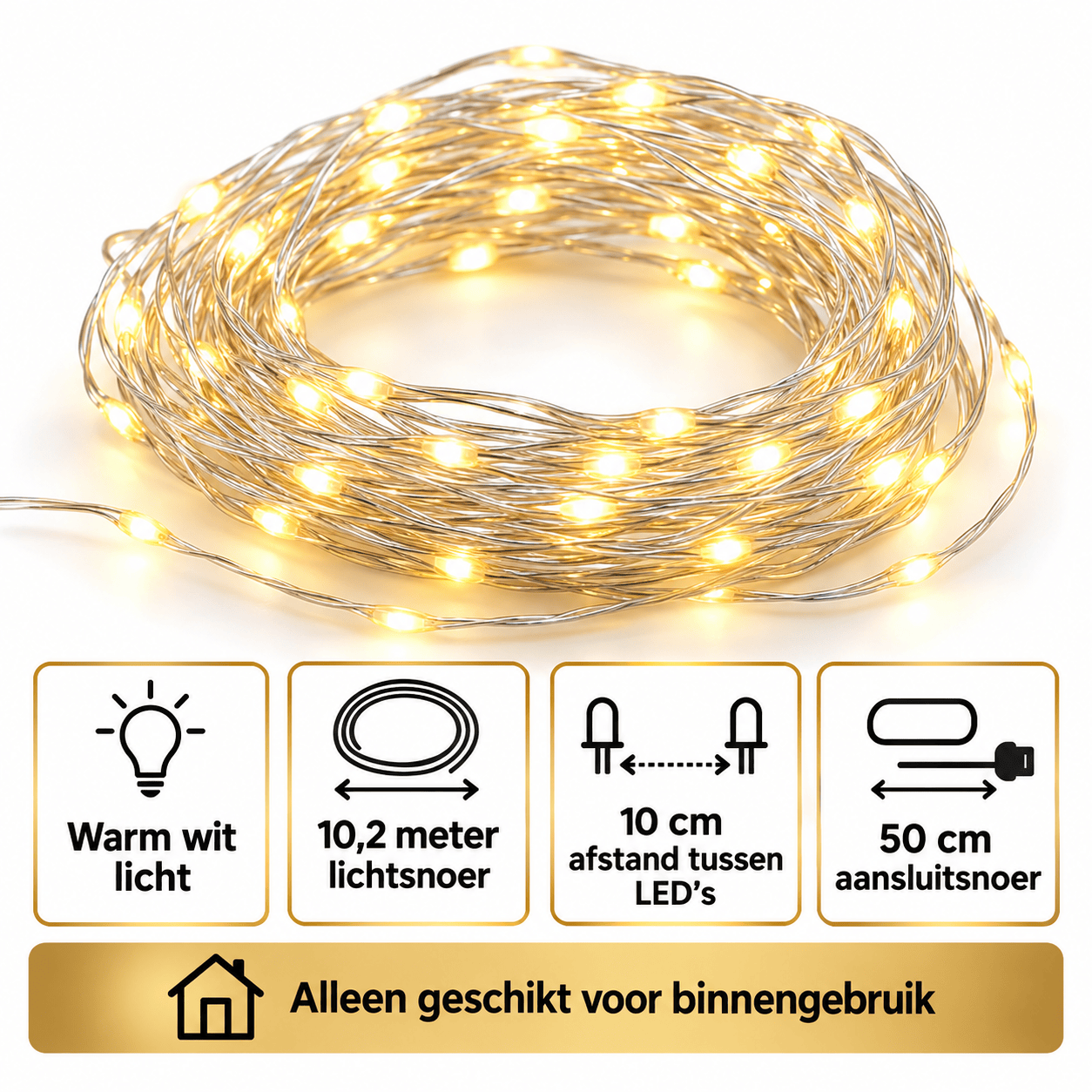 Micro LED-Lichtslinger 10 Meter – 100 Leds