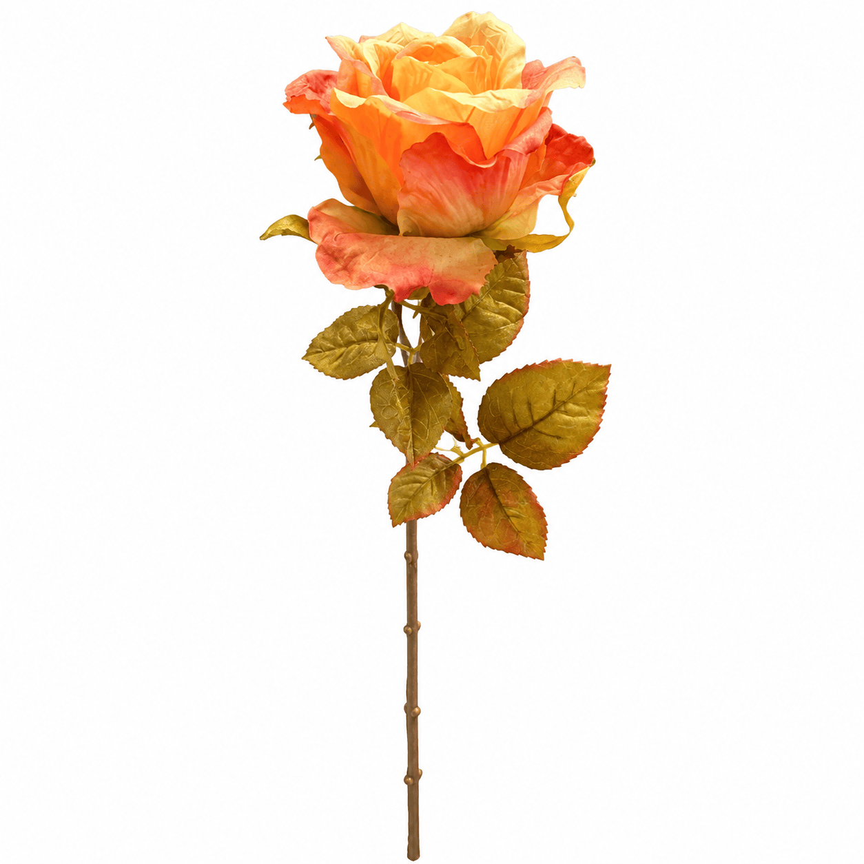 Kunstroos | 64 cm | Perzik | Droogbloemenlook