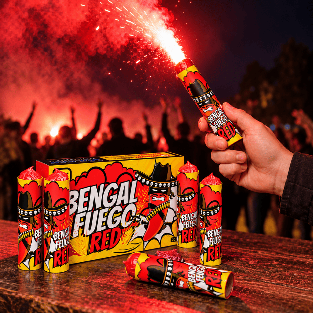 Bengaals vuur - Bengalen Fuego - Rood -  5 Stuks - Vulcan