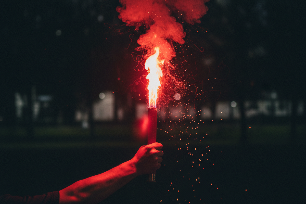 Bengaalse Fakkel Red Fire actiefoto