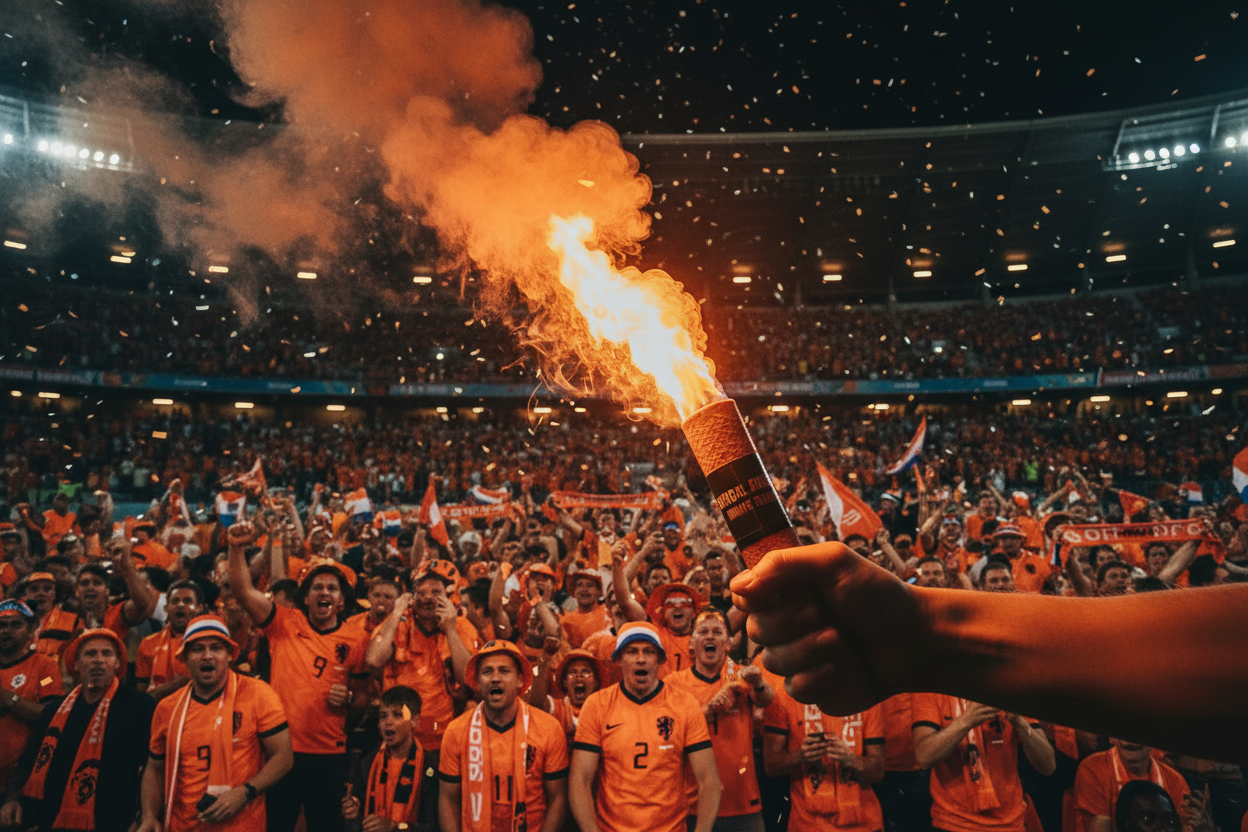 Vulcan Bengal Torch – Oranje Handfakkel 60 sec | F1 Vuurwerk