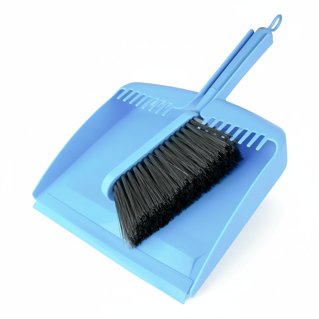 Stoffer en Blik Deluxe 22 cm – Met Reinigingstanden & Rubberen Lip