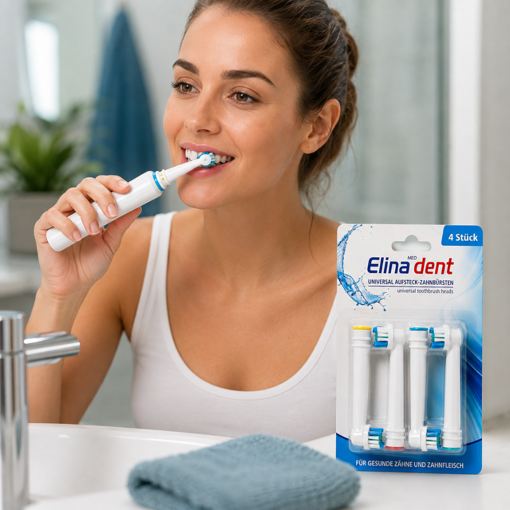 Elina - Universele Opzetborstels 4 Stuks – DuPont® Nylon – Elektrische Tandenborstel