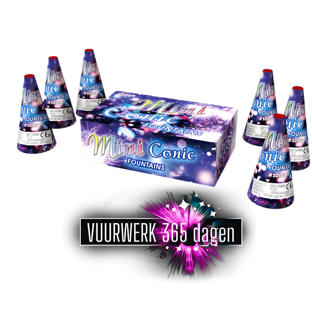 Mini conic fountains 6 stuks