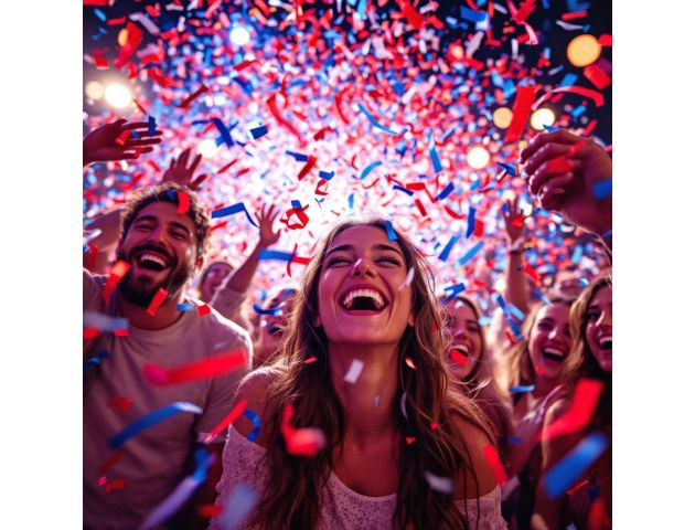 Confetti shooter Red-White-Blue - 3 stuks