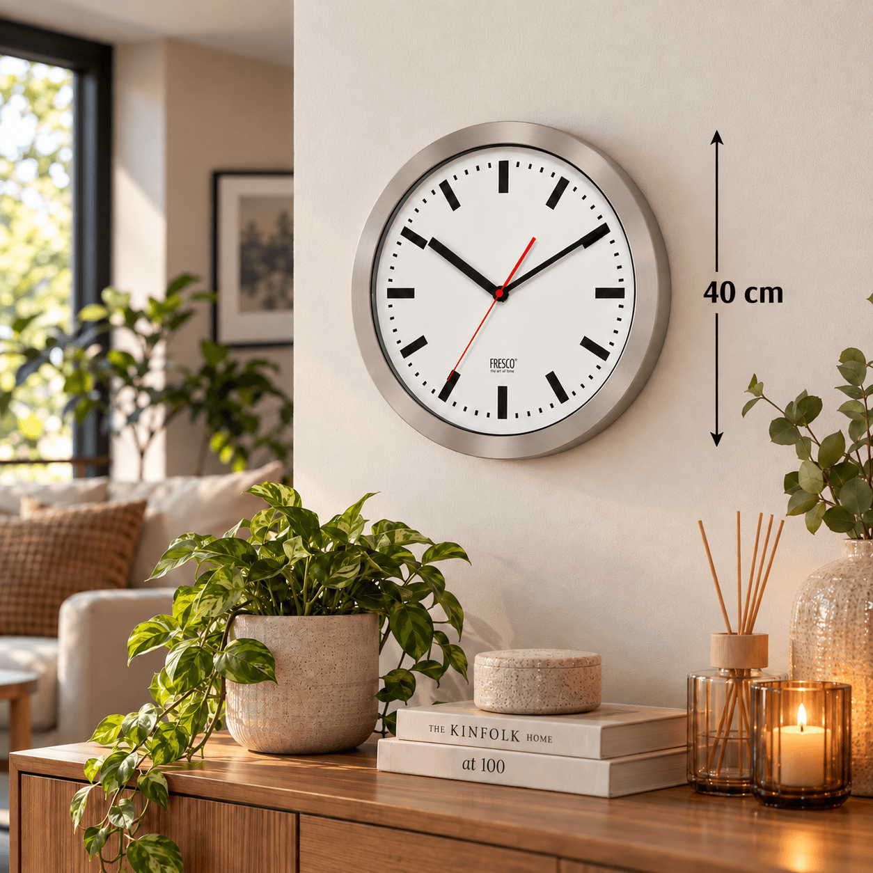 Fresco aluminium  wandklok 40cm