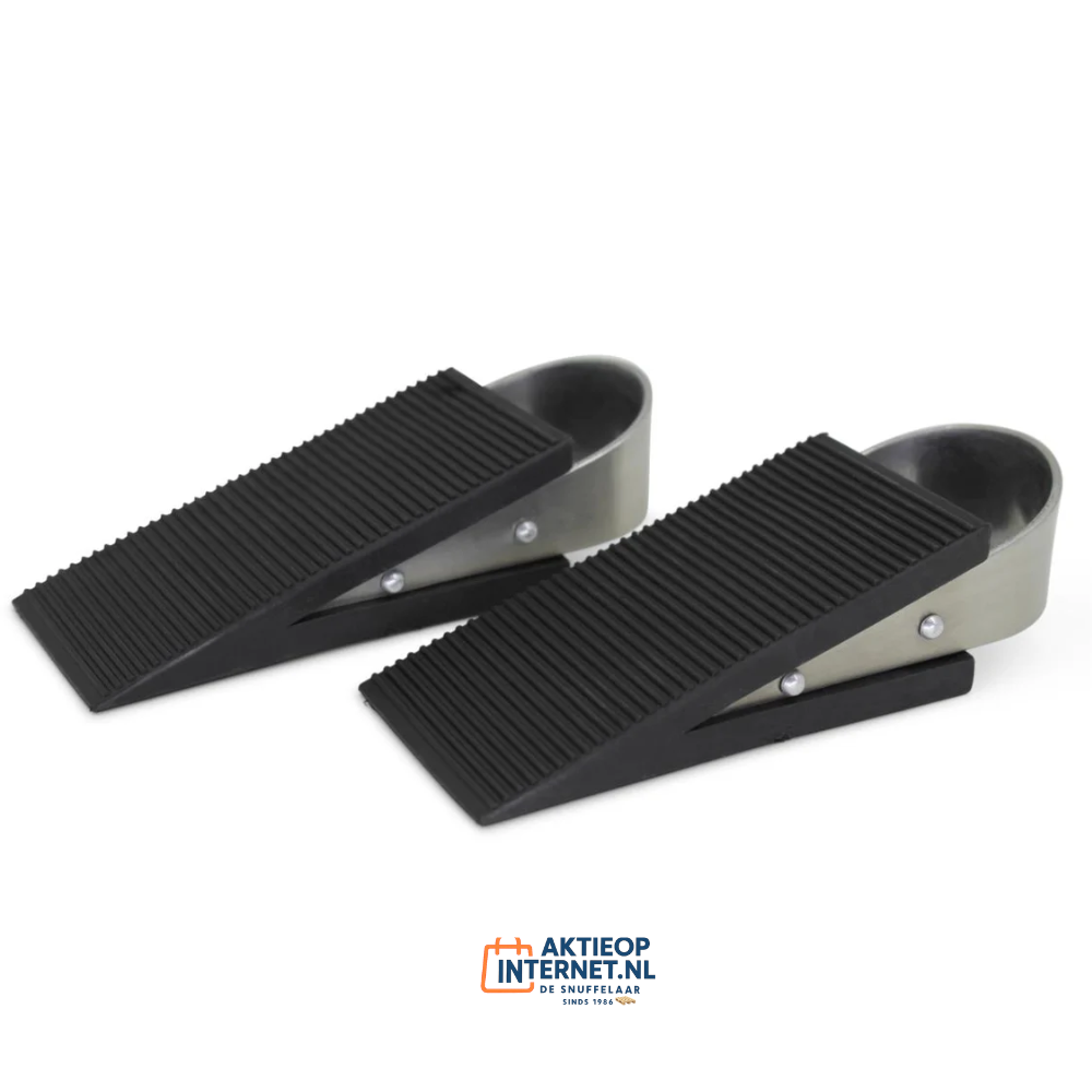 Deurstopper Rubber 2  Stuks  / RVS, 3 CM (Wigmodel)