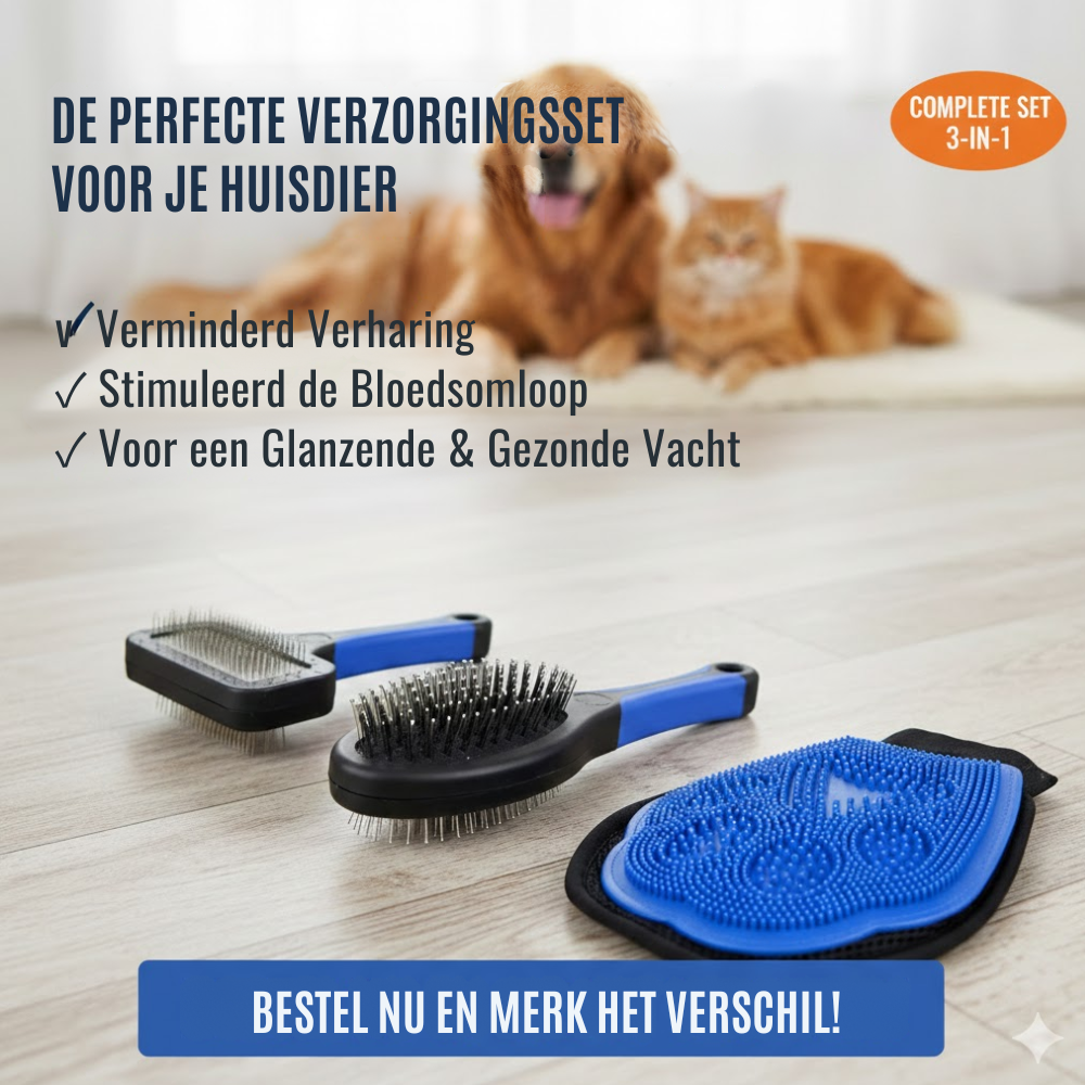Huisdierverzorgingsset 3 dlg proff