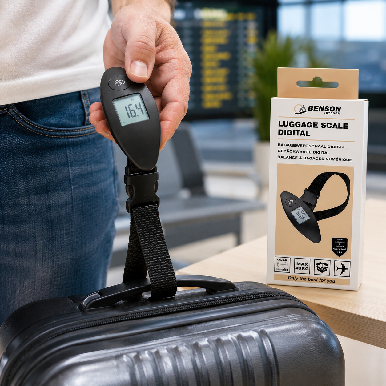 Digitale Bagageweegschaal – Tot 40 kg – LCD Scherm – Inclusief Batterij