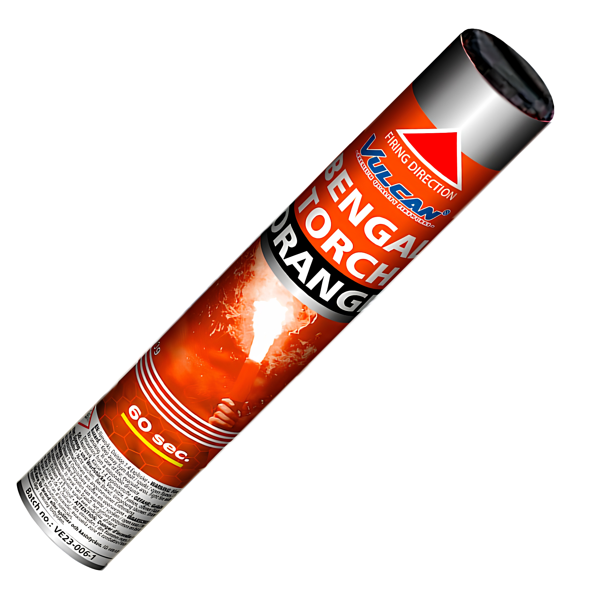 Vulcan Bengal Torch – Oranje Handfakkel 60 sec | F1 Vuurwerk