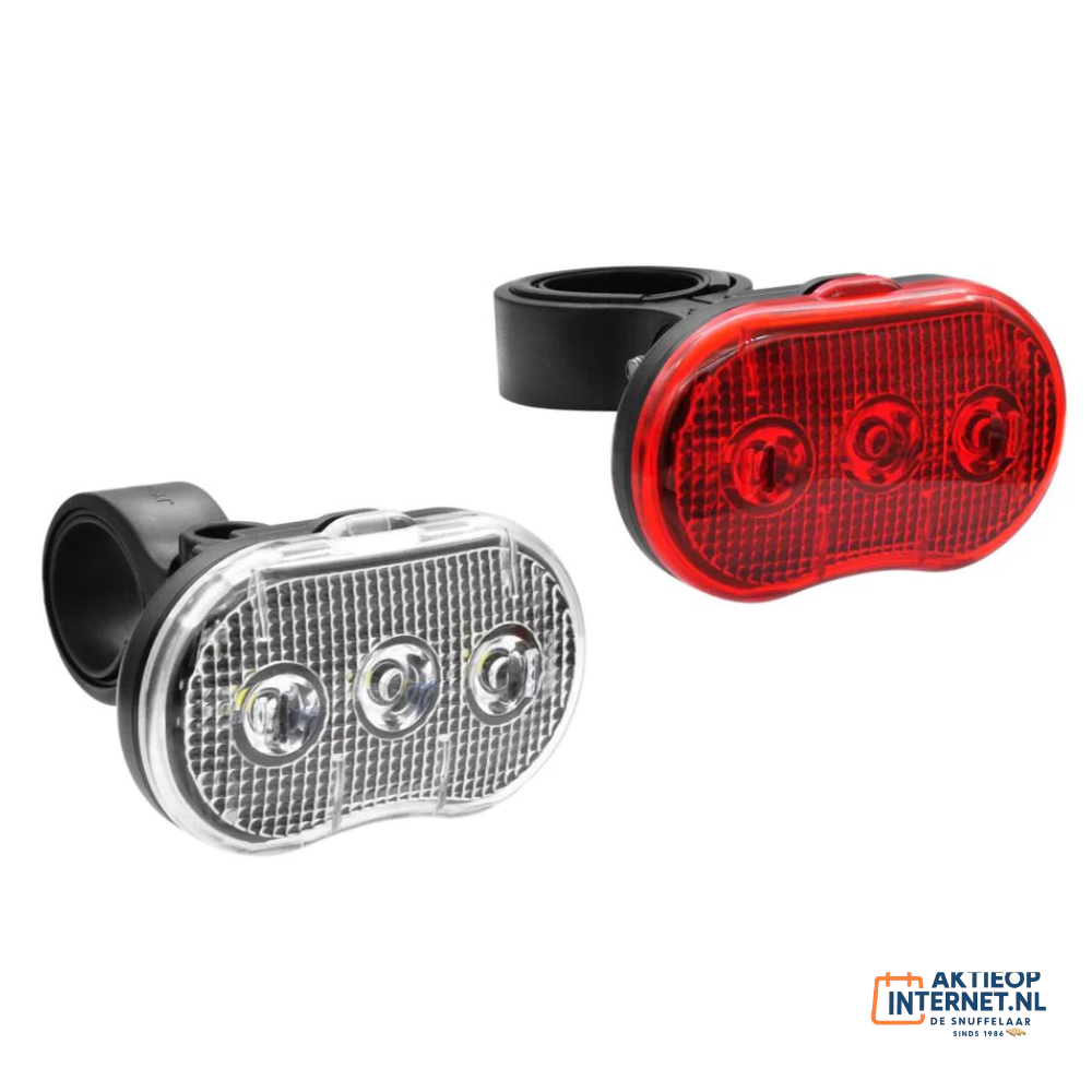 Fietsverlichting Voor en Achter- Rood  Wit - Incl Batterijen - Benson Ledverlichting