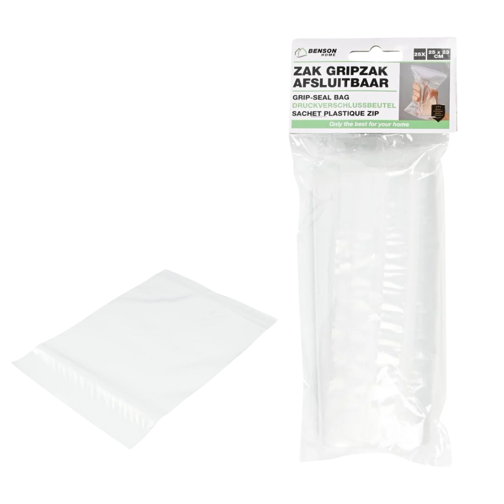 Gripzak afsluitbaar 25 dlg 16 x 23 cm