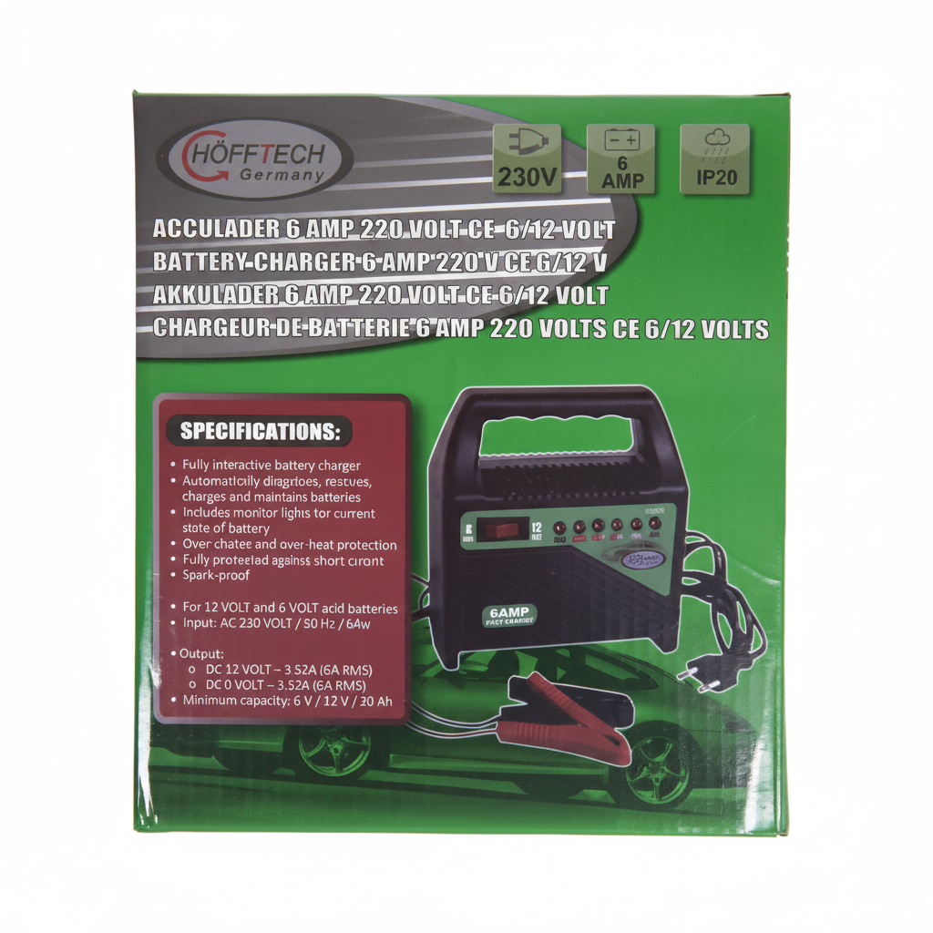 Acculader 220-240V / 6-12V / 6A