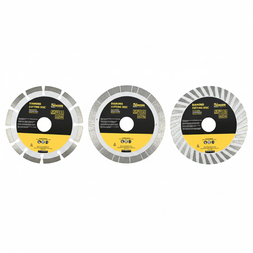 Benson Tools 3 diamantschijven 125mm gesegmenteerd, continu en turbo